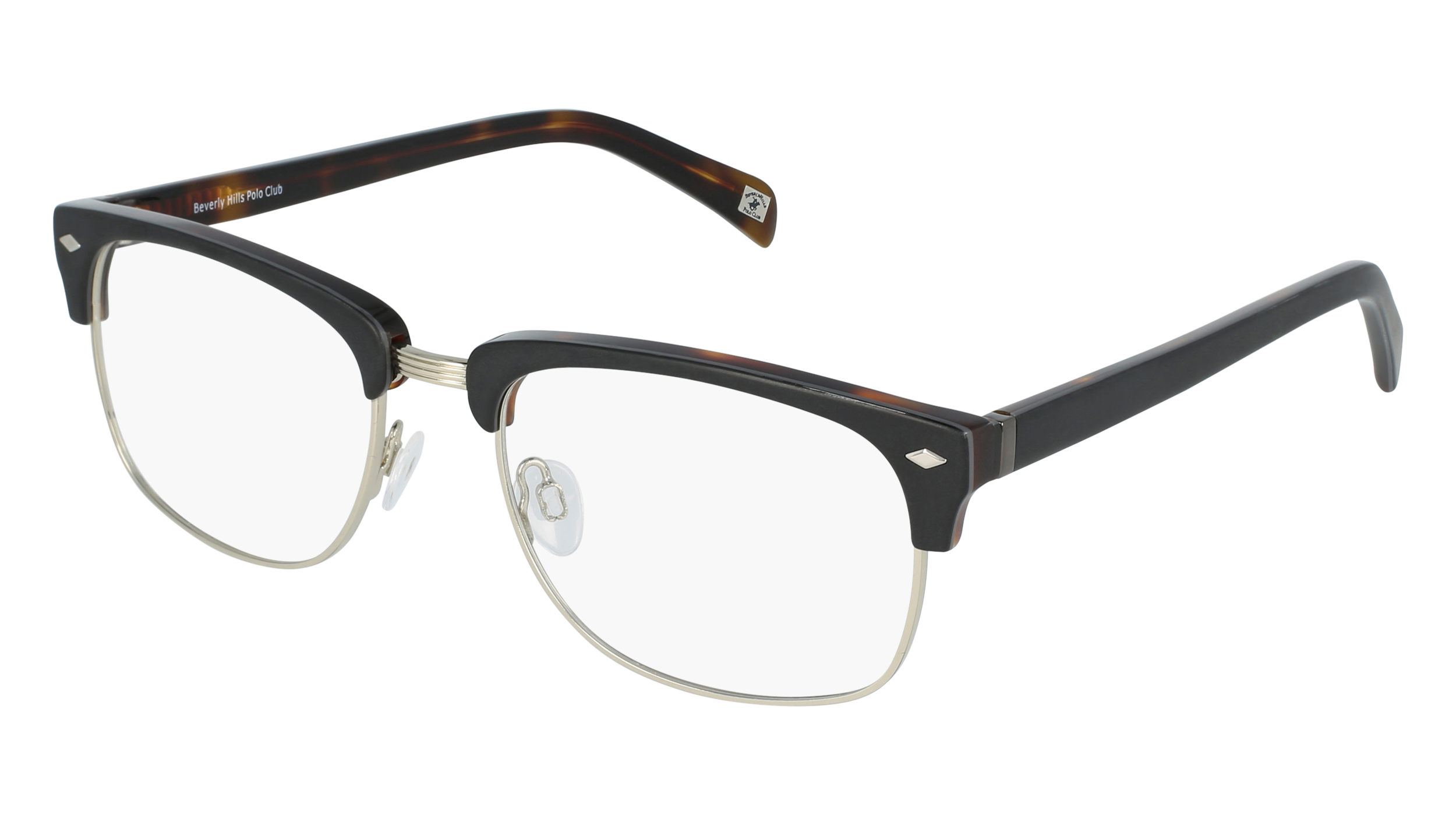 Beverly Hills Polo Club Bhpc 67 Matte Black Silver Men S Eyeglasses Meijer Optical
